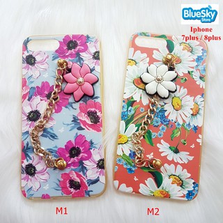Ốp lưng Iphone 7 Plus / 8 Plus bông hoa có dây đeo