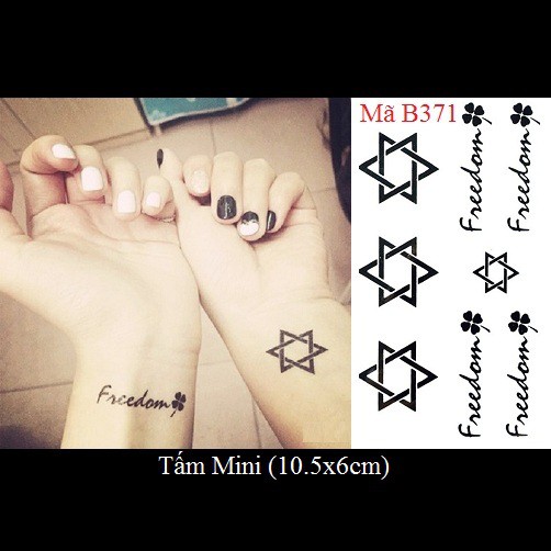 Xăm dán Tattoo chữ B371