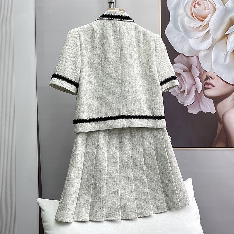 Sét Dạ Tiểu Thư Chân Váy Xếp Li JARI-CLOTHES Bigsize Ngắn