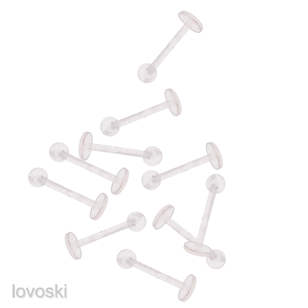 Set 10 Khuyên Lưỡi Bằng Acrylic Trong Suốt Cá Tính