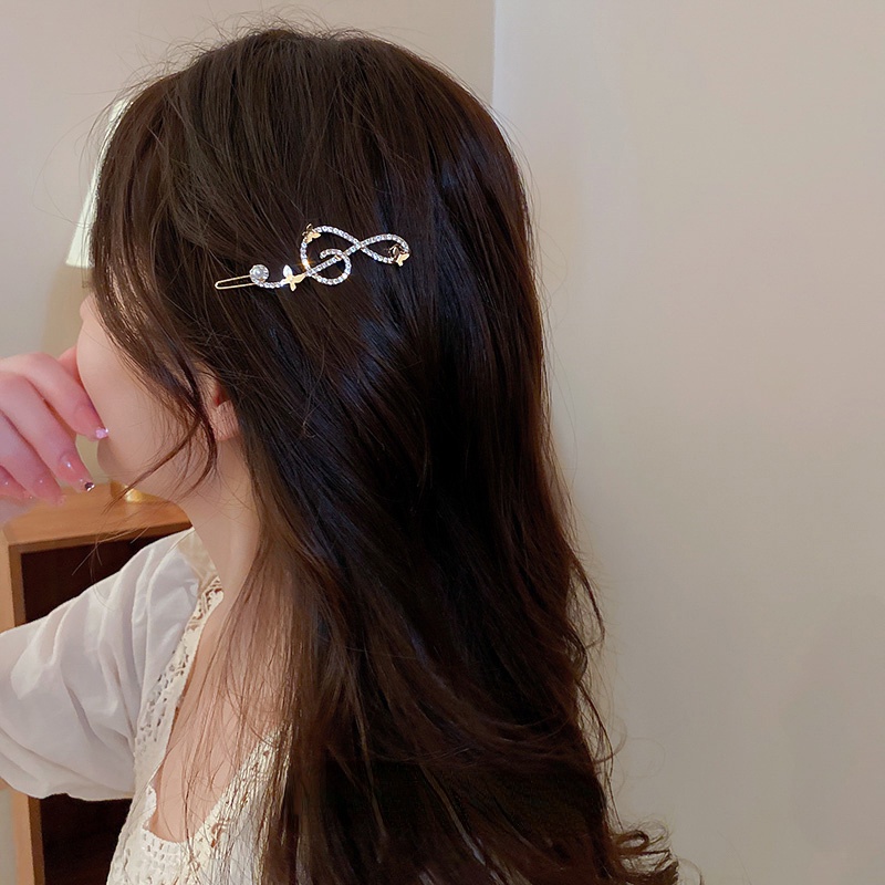 Kẹp Tóc Hai Chữ C Đính Hạt Kim Cương Lấp Lánh Thời Trang Hàn Quốc Cho Nữ