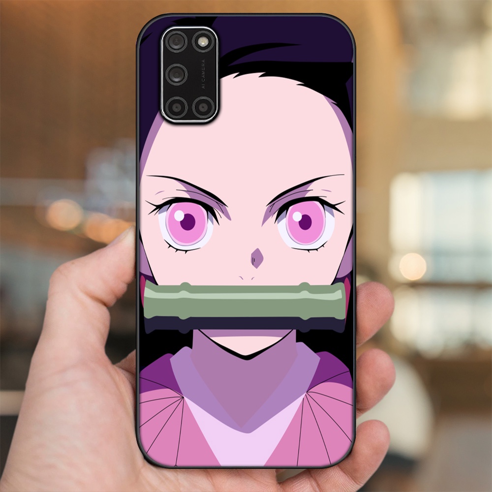 Ốp lưng Oppo A52, A92 viền đen in hình Nezuko Kimetsu no Yaiba