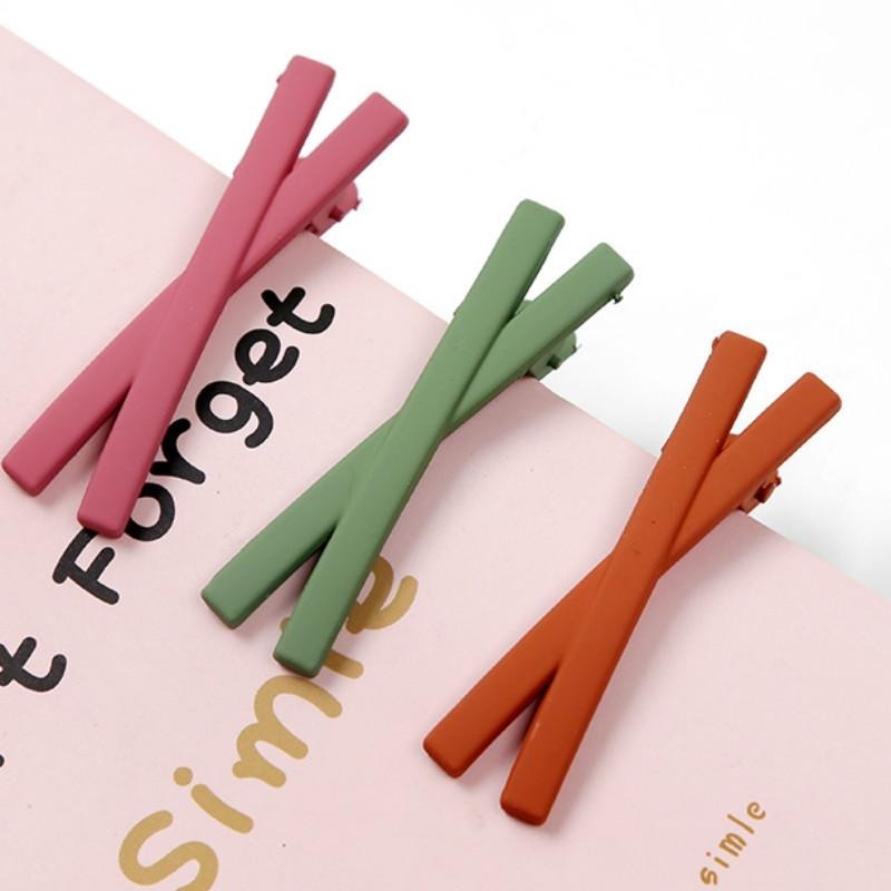 Kẹp Tóc Thời Trang Màu Trơn Phong Cách Hàn Quốc Đáng Yêu Cho Nữ