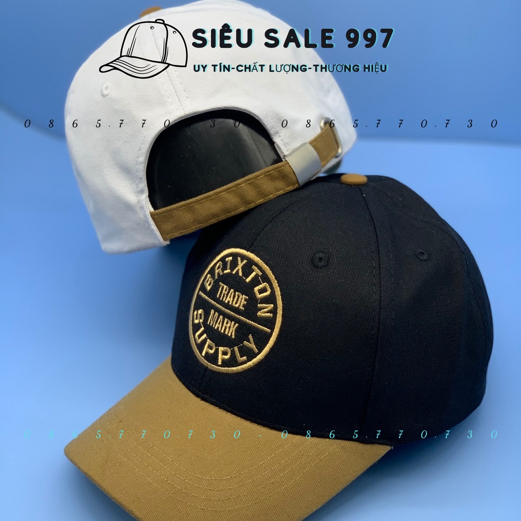 NÓN LƯỠI TRAI KẾT THÊU ĐEN NÂU LOGO SIÊU ĐẸP, MŨ LƯỠI TRAI HỌA THỜI TRANG NAM NỮ UNISEX