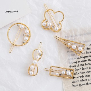 Kẹp tóc đính đá và ngọc trai giả thời trang thanh lịch dành cho nữ