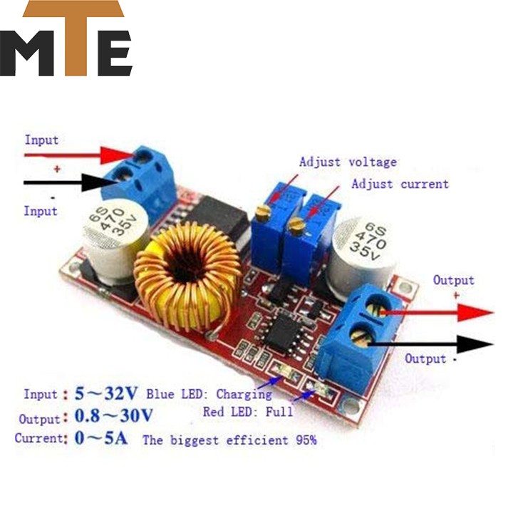 Mạch hạ áp có hạn dòng DC 5A XL4015