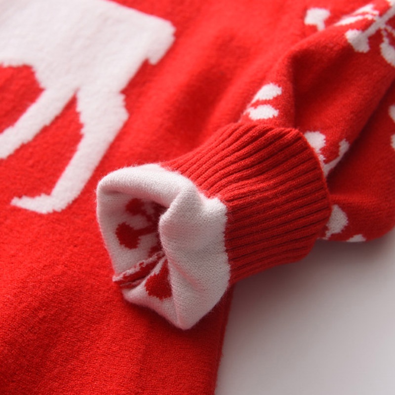 Đầm len BEAR LEADER họa tiết giáng sinh dễ thương thời trang mùa đông cho bé gái 3-7 tuổi