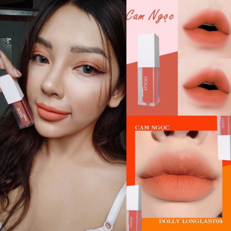 Son kem lỳ Dolly màu Cam Ngọc [ Cam Nude ] [ Cam Sáng ] | Thế Giới Skin Care