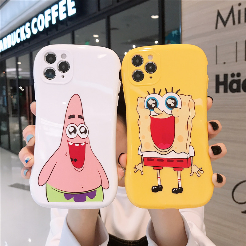 IPHONE Ốp Lưng Chống Sốc In Hình Spongebob Cho Iphone12 Pro Max 12mini Iphone11 Pro Max Xr Xsmax 7plus 6splus Se2020