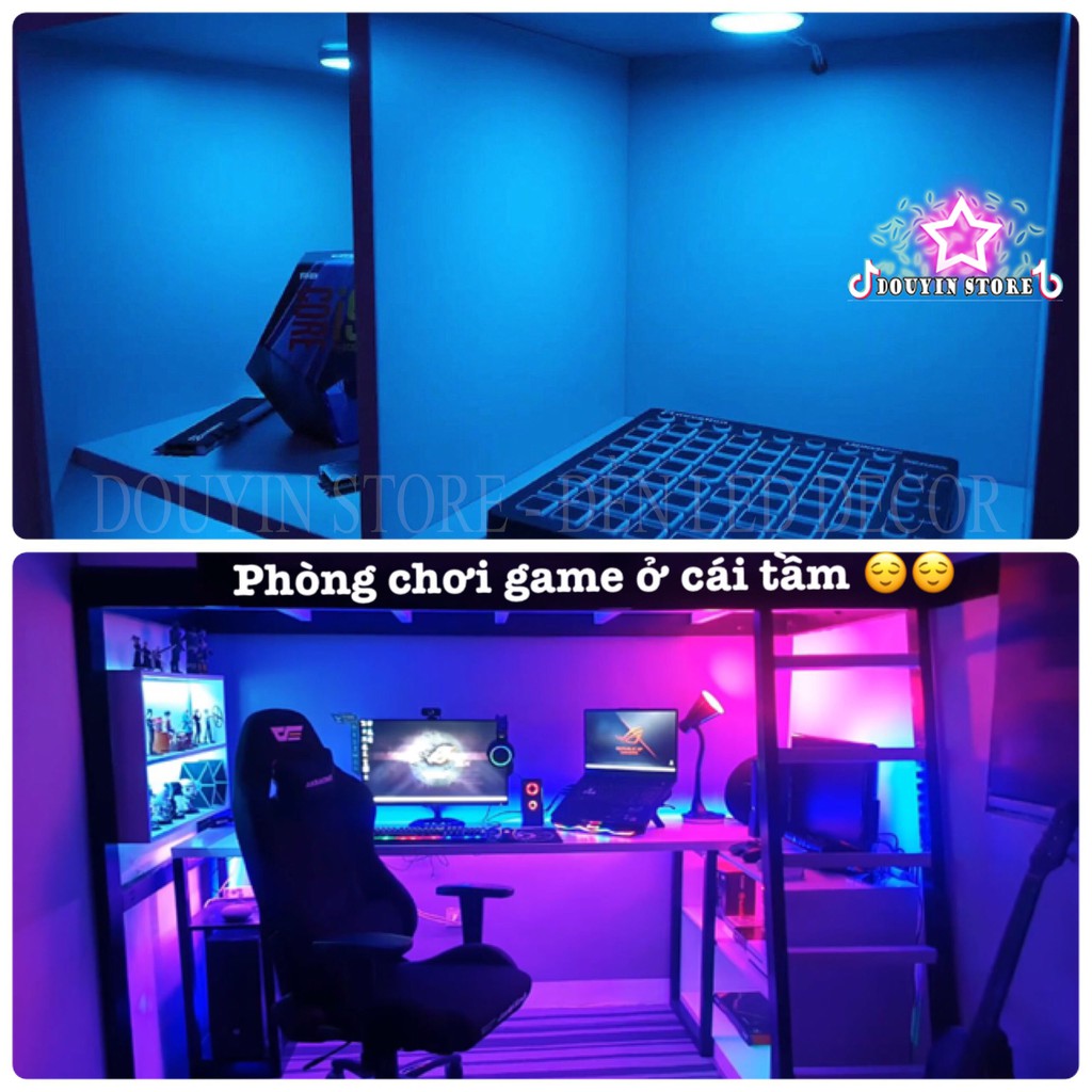 Đèn Led gắn tủ bếp tủ quần áo, phòng bếp decor Đa Năng Có Điều Khiển Từ Xa Đèn Dán Tường Dán Tủ Quần Áo Cao Cấp