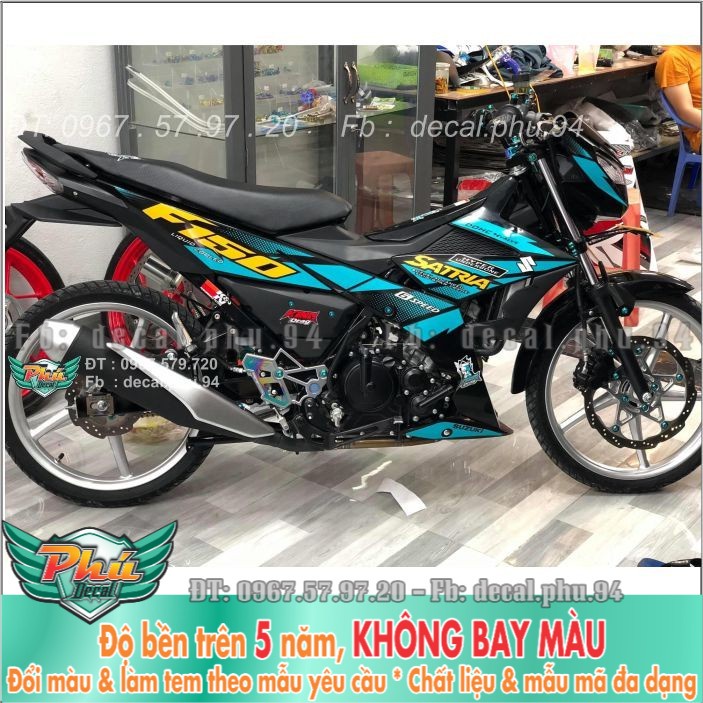 Tem rời Satria Xanh ngọc lục bảo (H)  -1