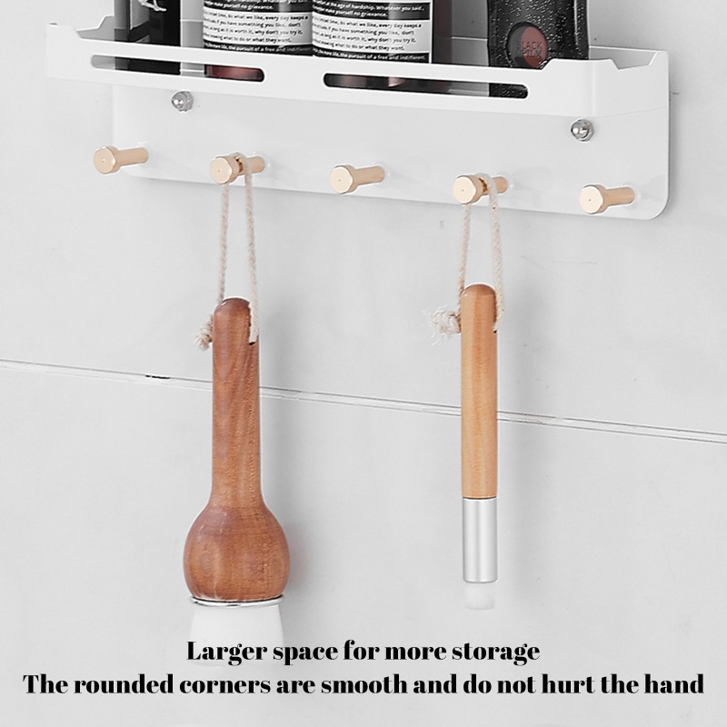 Giá Đỡ Dầu Gội Chống Rỉ Sét Kèm Móc Treo Tiện Dụng Cho Phòng Tắm