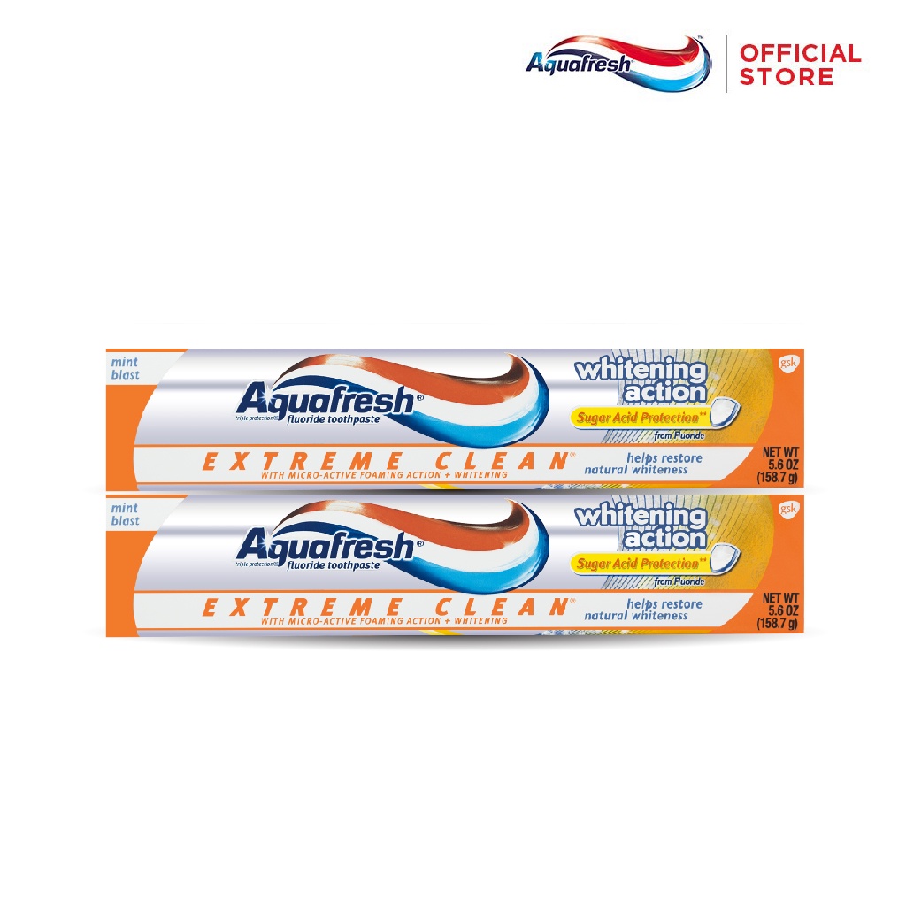 Bộ 2 Kem đánh răng Aquafresh EXTREME CLEAN WHITENING 158.7g/tuýp