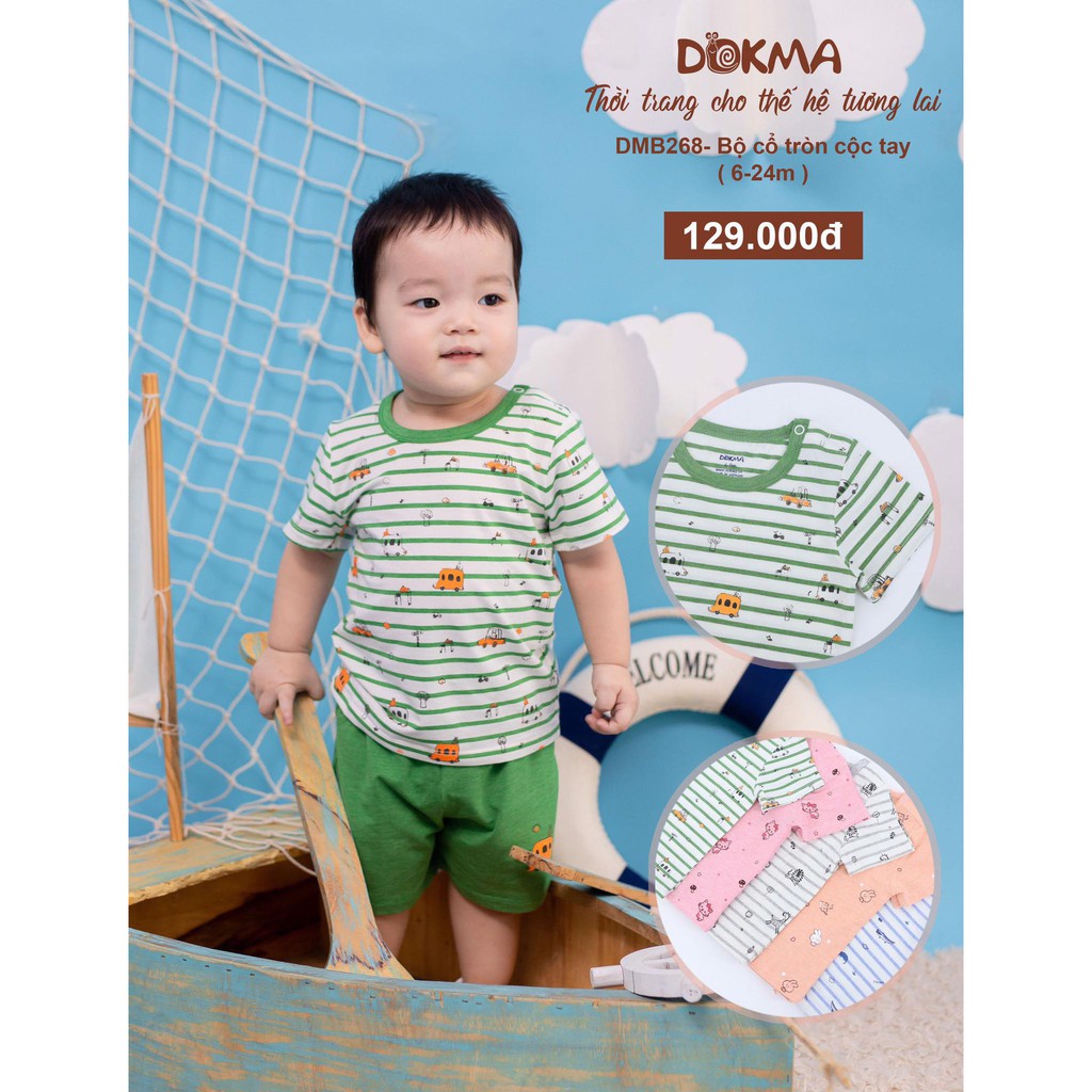 (3-24M) Bộ cộc tay sợi tre (bamboo) - DOKMA