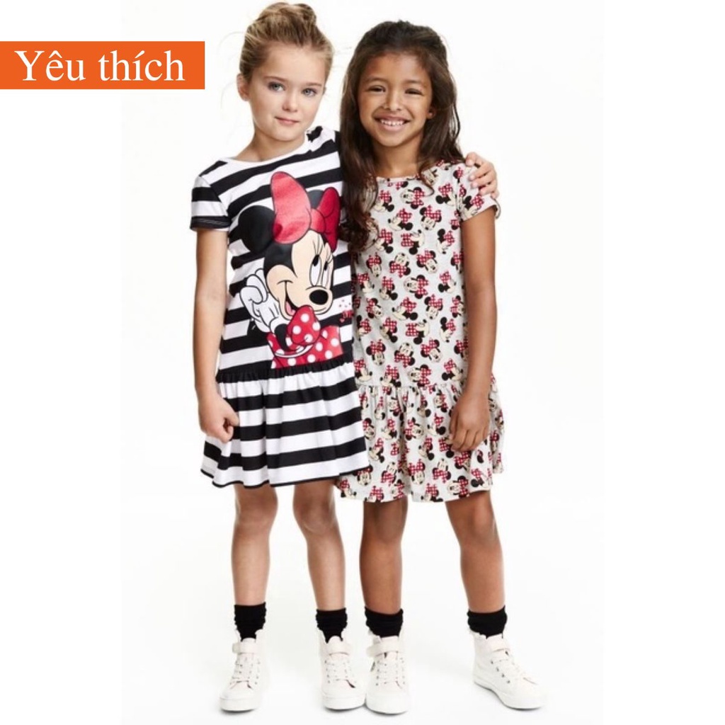 Váy đầm cho bé gái - Set 2 váy cộc tay Minnie Hm cho bé gái size 2-10t
