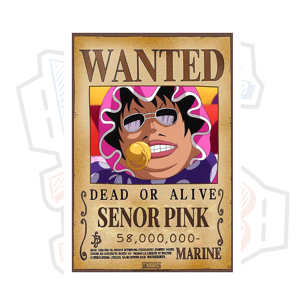 Poster truy nã Senor Pink - One Piece