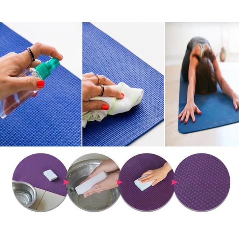 Thảm tập yoga tập gym TPE cao cấp 2 lớp chống trượt không mùi 6mm tập GYM thể dục tại nhà