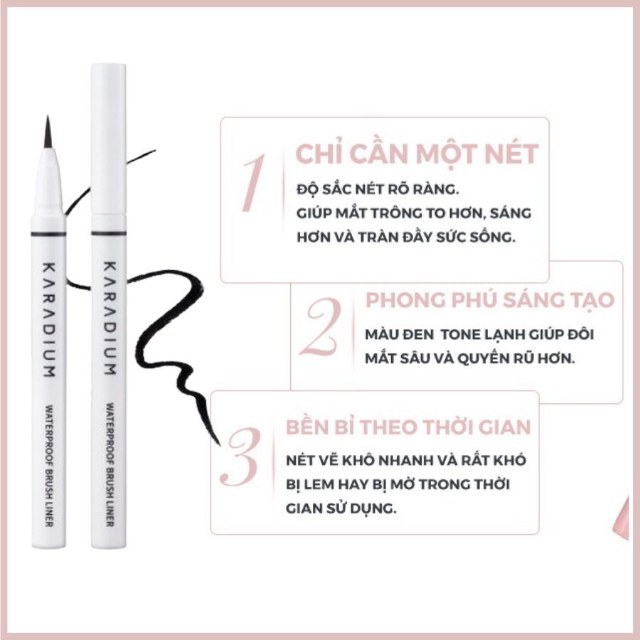[Mẫu Mới] Bút Dạ Kẻ Mắt Nước KARADIUM siêu đen,siêu nét chống nước - Hàn Quốc