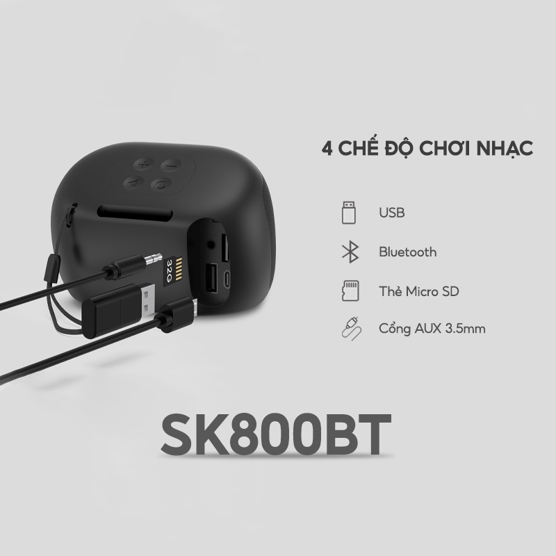 【Giao Hỏa Tốc】Loa Bluetooth HAVIT SK800BT Thiết Kế Nhỏ Gọn, BT 5.0, Công Suất 4W, Thời Gian Chơi Lên Đến 6H - Chính Hãng