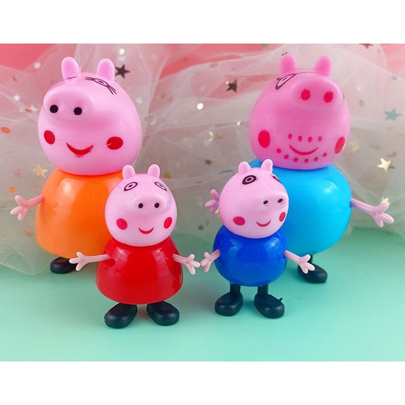 BỘ 4 CON GIA ĐÌNH HEO PEPA - TRANG TRÍ BÁNH KEM - MÔ HÌNH NHÂN VẬT