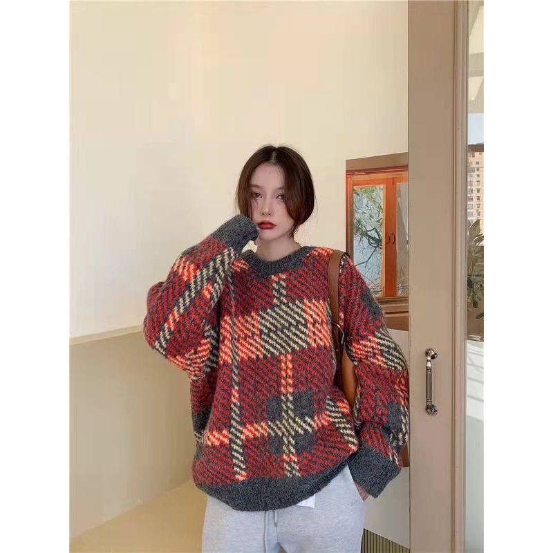 AK9628 ÁO LEN KẺ Ô