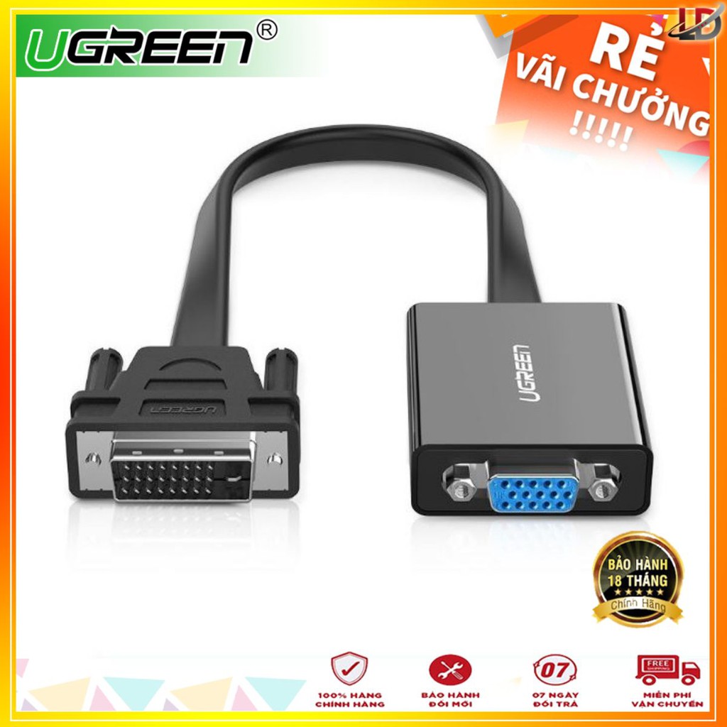 Cáp chuyển tín hiệu DVI-D sang VGA dài 20CM - UGREEN 40259 (đen)