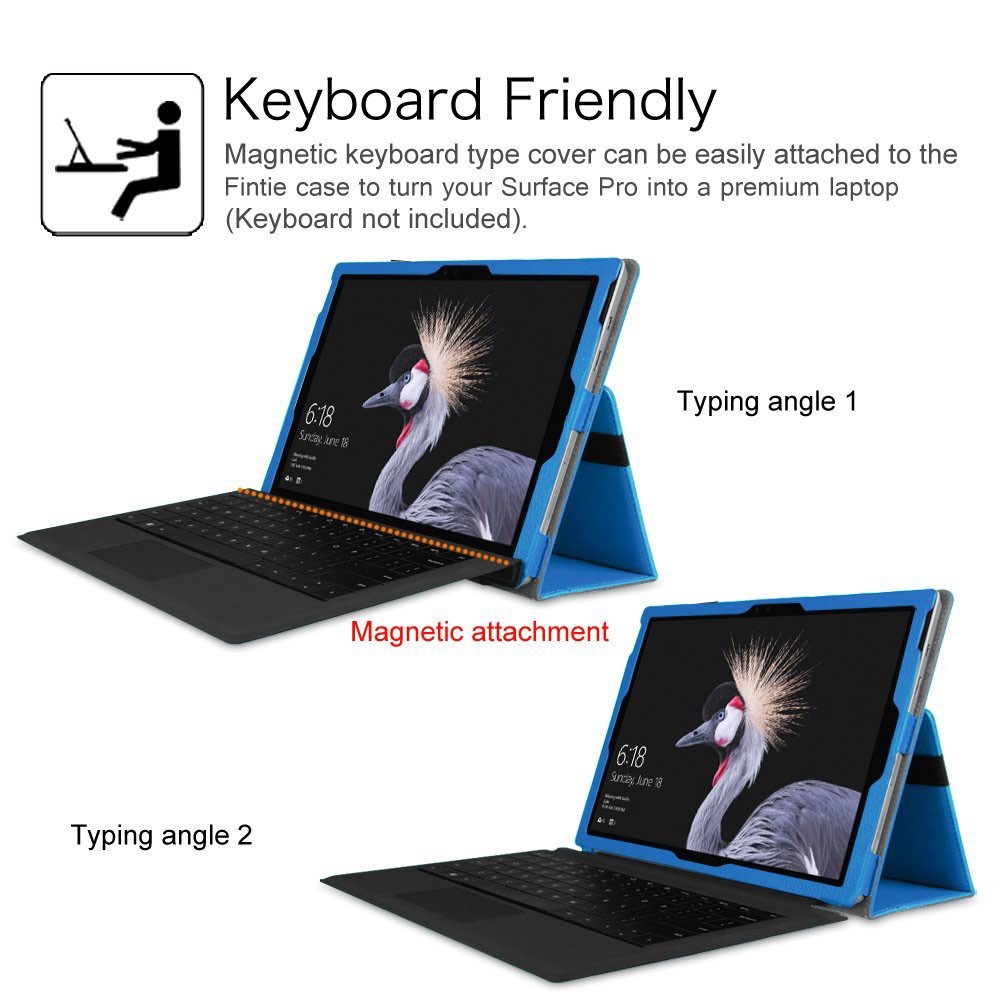 Bao da màu trơn có giá đứng cho Surface Pro 2017 / Surface Pro 3 / Surface Pro 4