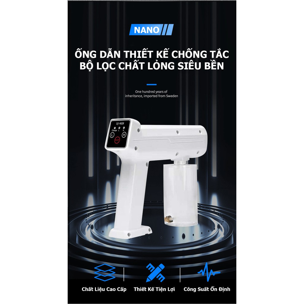 Máy phun sương NANO khử trùng cầm tay kèm tia cực tím chống virus - VL