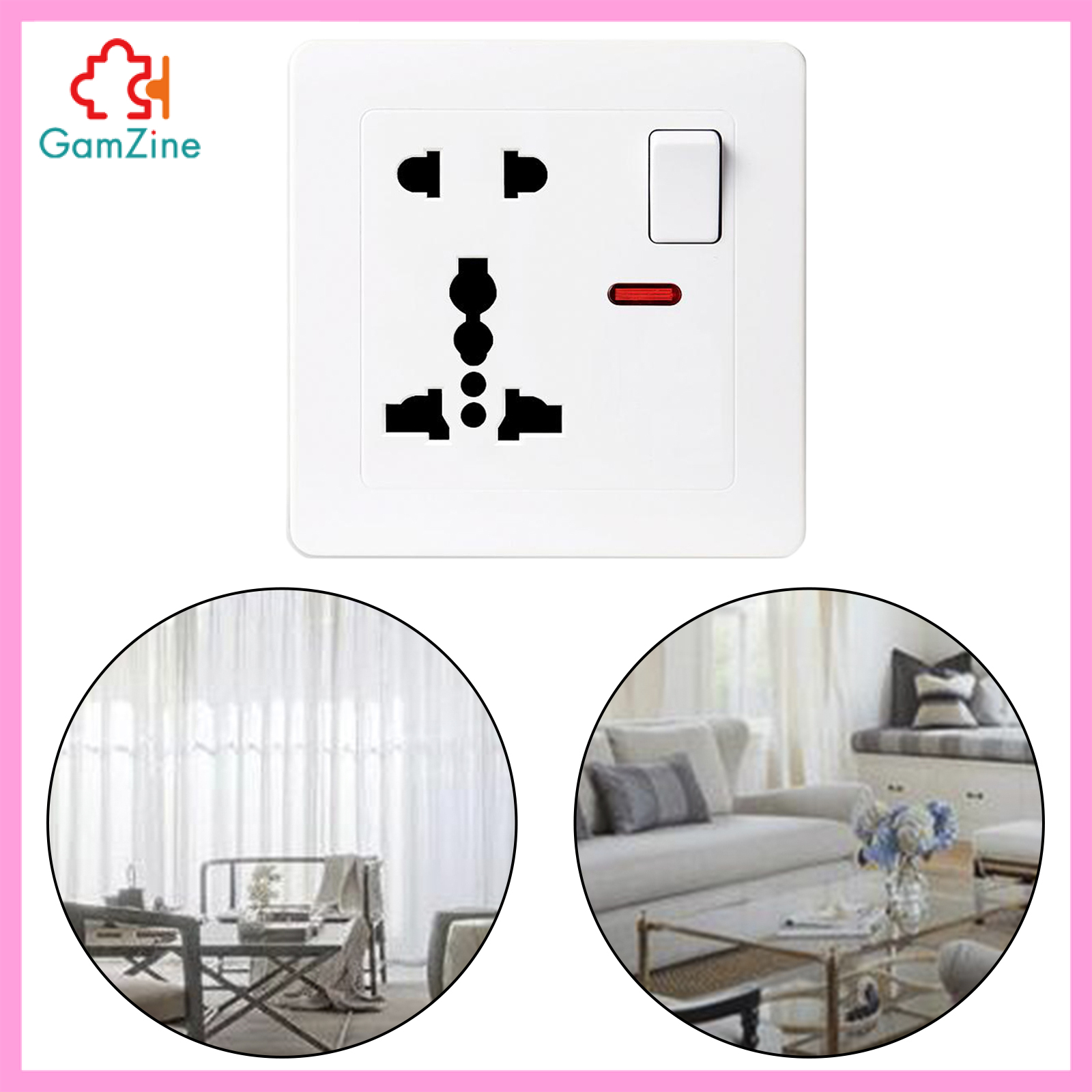 GamZine USB Outlet Wall Socket Plate Panel AC Power Wall Adapter for Home