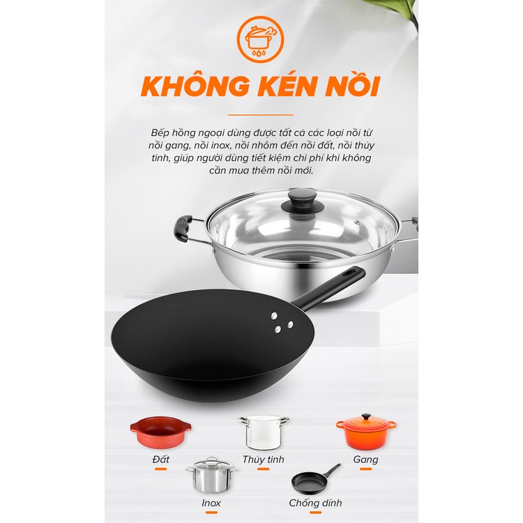Bếp điện hồng ngoại cảm ứng, mặt kính cường lực cao cấp HÀNG CHÍNH HÃNG