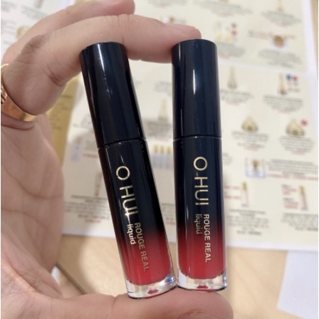 Son kem màu hồng san hô Ohui Rouge Real Liquid