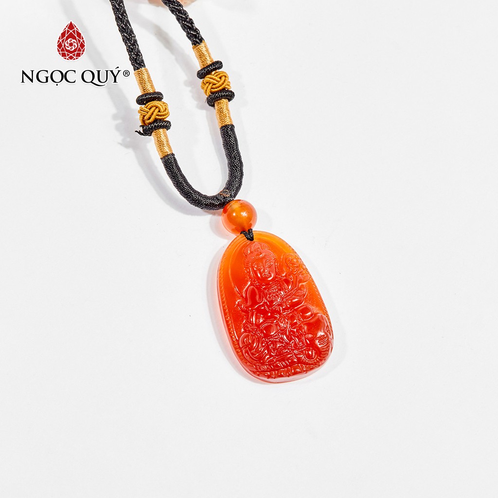 Mặt dây chuyền phật bản mệnh đá mã não đỏ red agate mệnh hỏa. thổ - Ngọc Quý