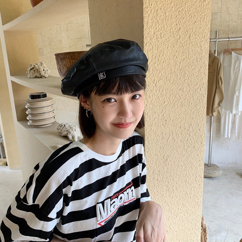 Mũ Beret Da Pu Phong Cách Thời Trang Hàn Quốc Dành Cho Nữ
