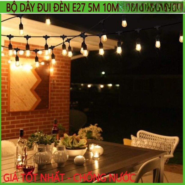 DÂY ĐUI ĐÈN NGOÀI TRỜI TRANG TRÍ SÂN VƯỜN (BẢO HÀNH DÀI HẠN) (DD1)