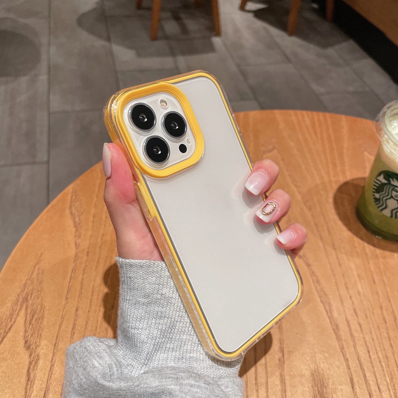 Ốp Điện Thoại Trong Suốt Chống Sốc Màu Kẹo Cho iPhone 11 12 Pro Max