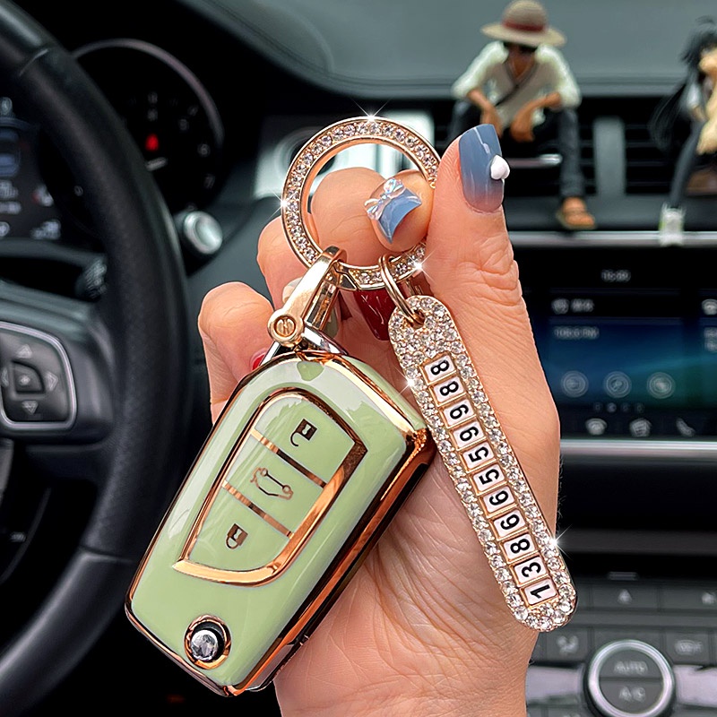 Vỏ TPU Đựng Chìa Khóa Điều Khiển Từ Xa Chống Mất Cho Xe Toyota Prius Camry Corolla C-HR CHR RAV4 Prado