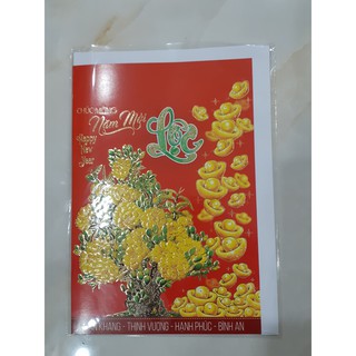 Thiệp tết in nhũ vàng size lớn 800k/100c