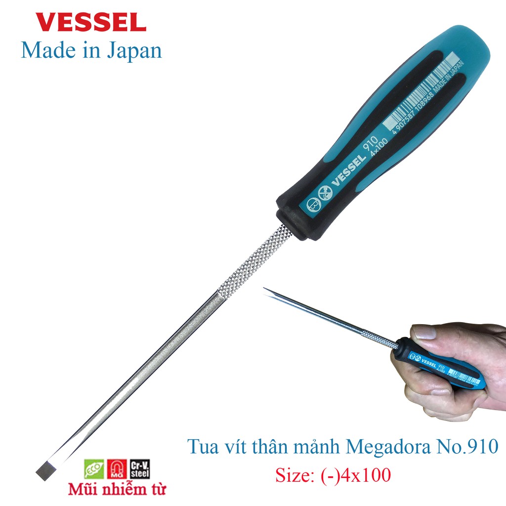 Tô vít cỡ nhỏ mũi dẹt Megadora No.910 Vessel, Nhật bản