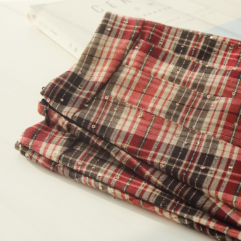 Váy caro xếp li đắp tà - BQZ210238 | BigBuy360 - bigbuy360.vn