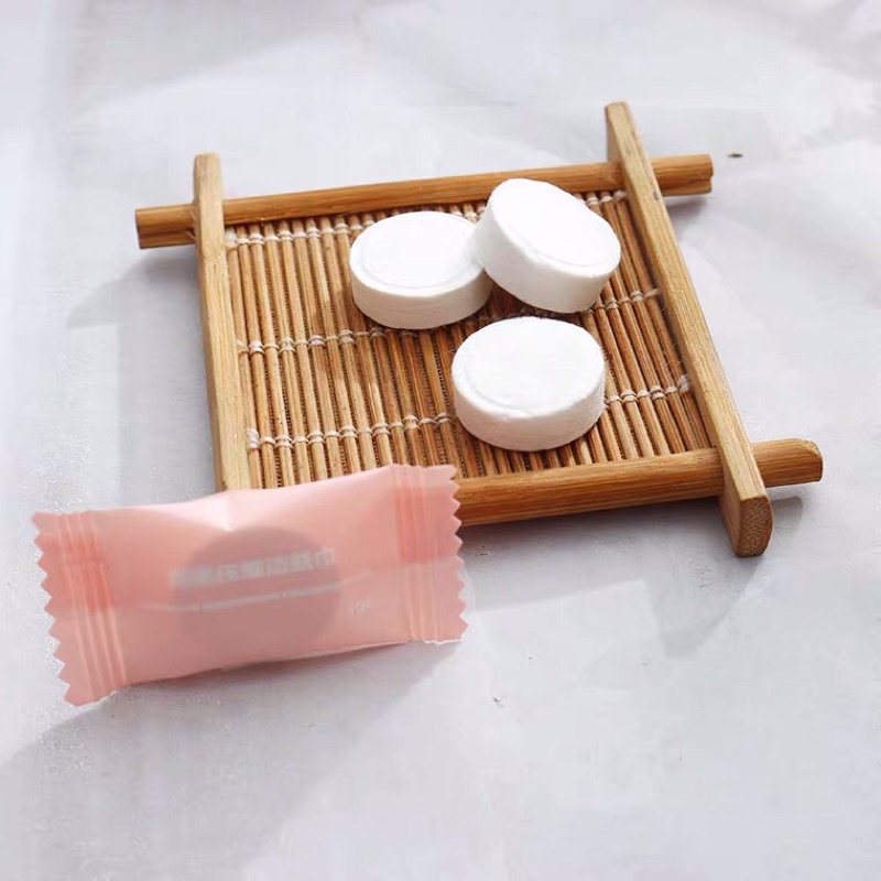 Khăn lau cotton dạng nén dùng một lần đi chơi du lịch cầm tay nhỏ gọn tiện dụng
