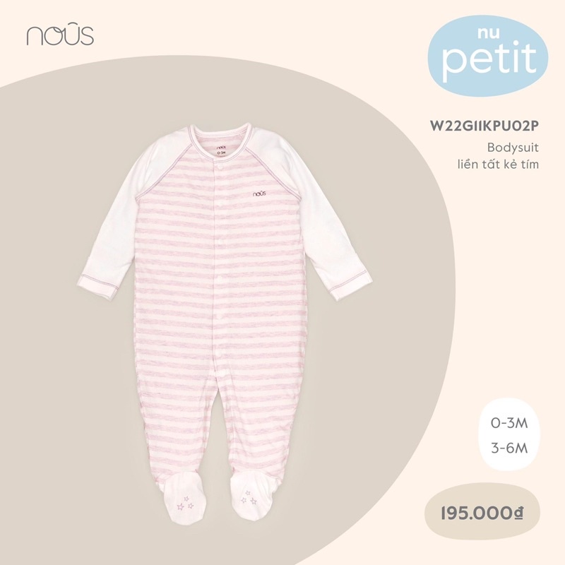 Nous - Body liền tất mềm mịn cho bé W22G11