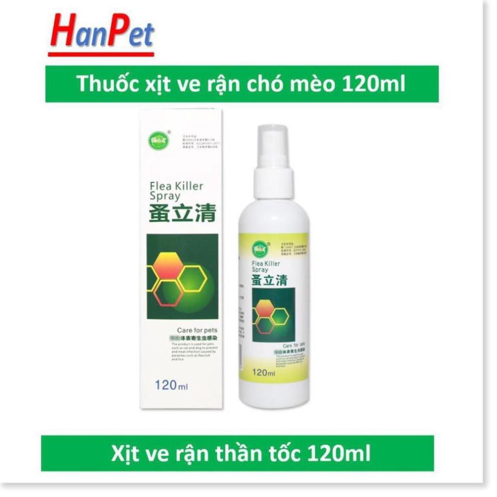 (Thần tốc) Diệt ve, rận, bọ chét trên chó, mèo (2 loại) dùng xịt ve rận chó mèo hoặc nhỏ gáy thú cưng