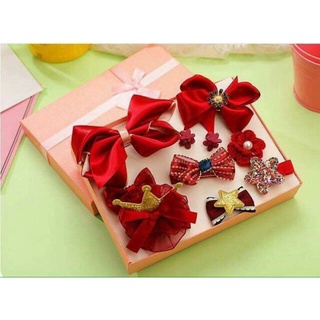 Set 10 nơ kẹp tóc cho bé