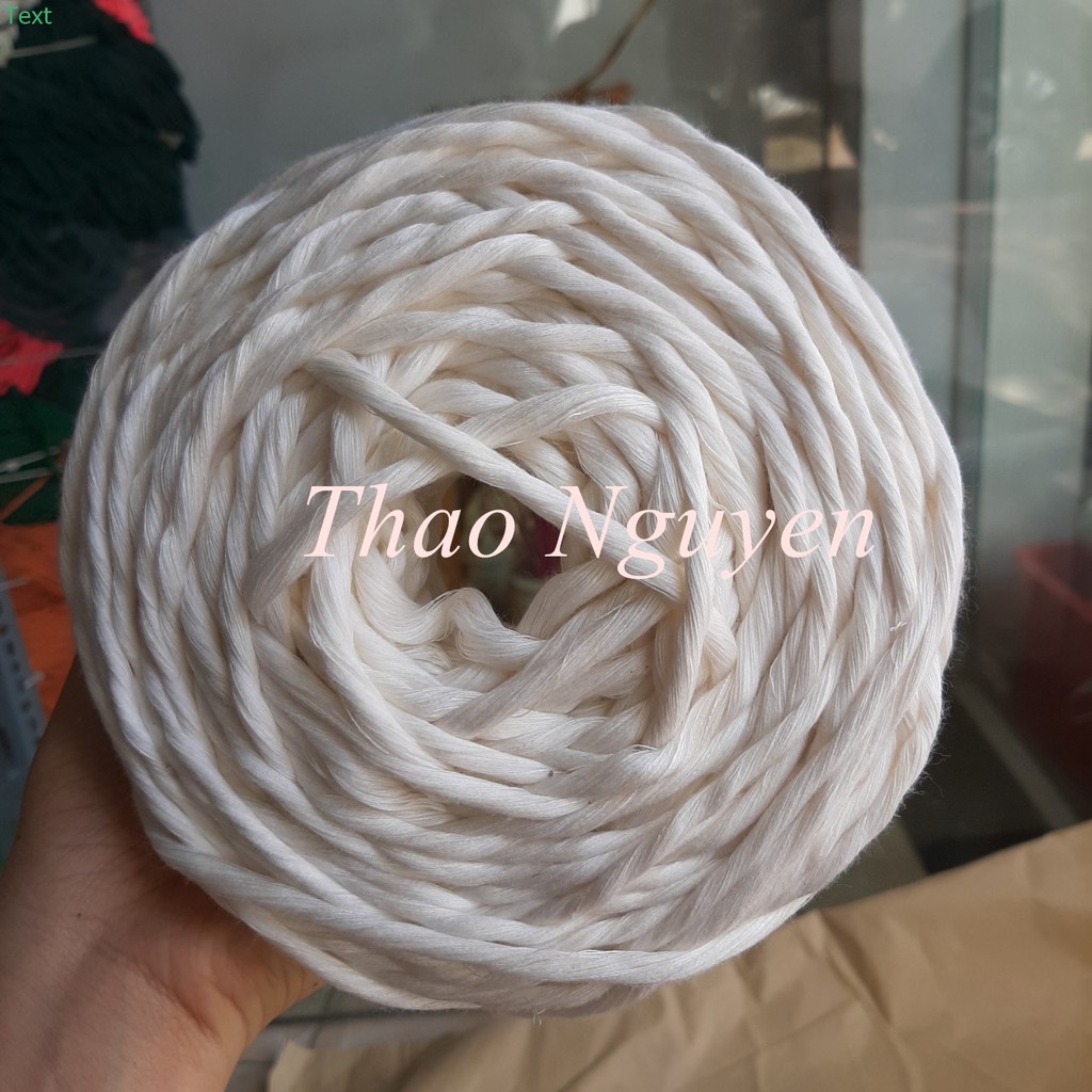 Dây thừng se macrame, dây cotton _ 1 xoắn(2mm, 3mm,4mm, 5mm). Màu kem và màu ngà