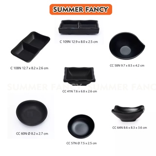 Chén chấm nhựa melamine phíp màu đen nhám, ngói nhám - small bowl F-C
