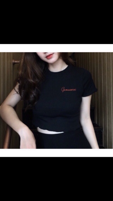 Croptop thêu hình chụp thật kèm video