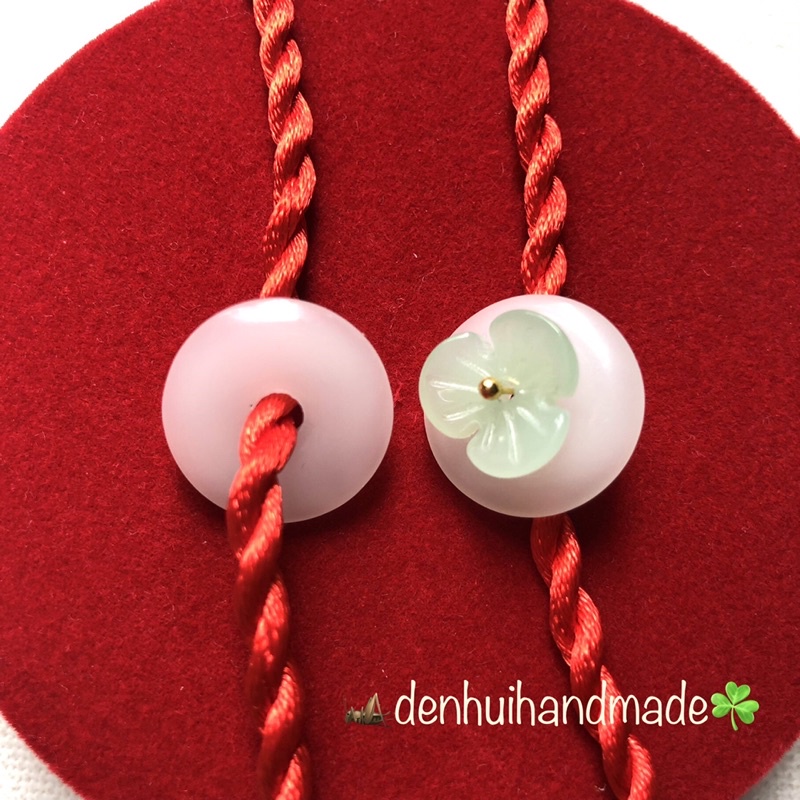 Vòng Tay Chỉ Đỏ Đính Thủy Tinh Giả Ngọc Phong Cách Cổ Xưa