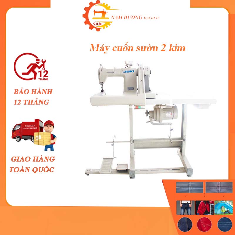 Máy cuốn sườn 2 kim Juki may quần jean