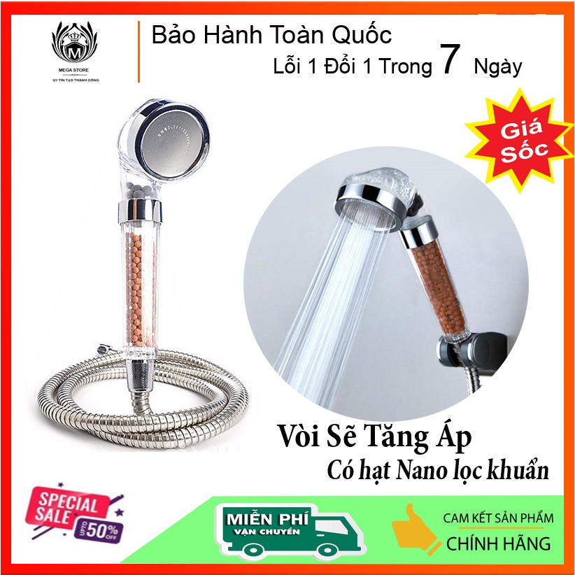 SALE XẢ HÀNG - Vòi Sen Tăng Áp - Có Hạt Lọc Nano, Lọc Cặn Bẩn, Lọc Khuẩn Và Các Chất Độc Hại - Chất Liệu Siêu Bền