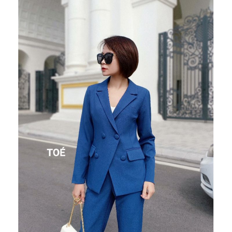 Vest chiết eo nhẹ màu xanh | BigBuy360 - bigbuy360.vn